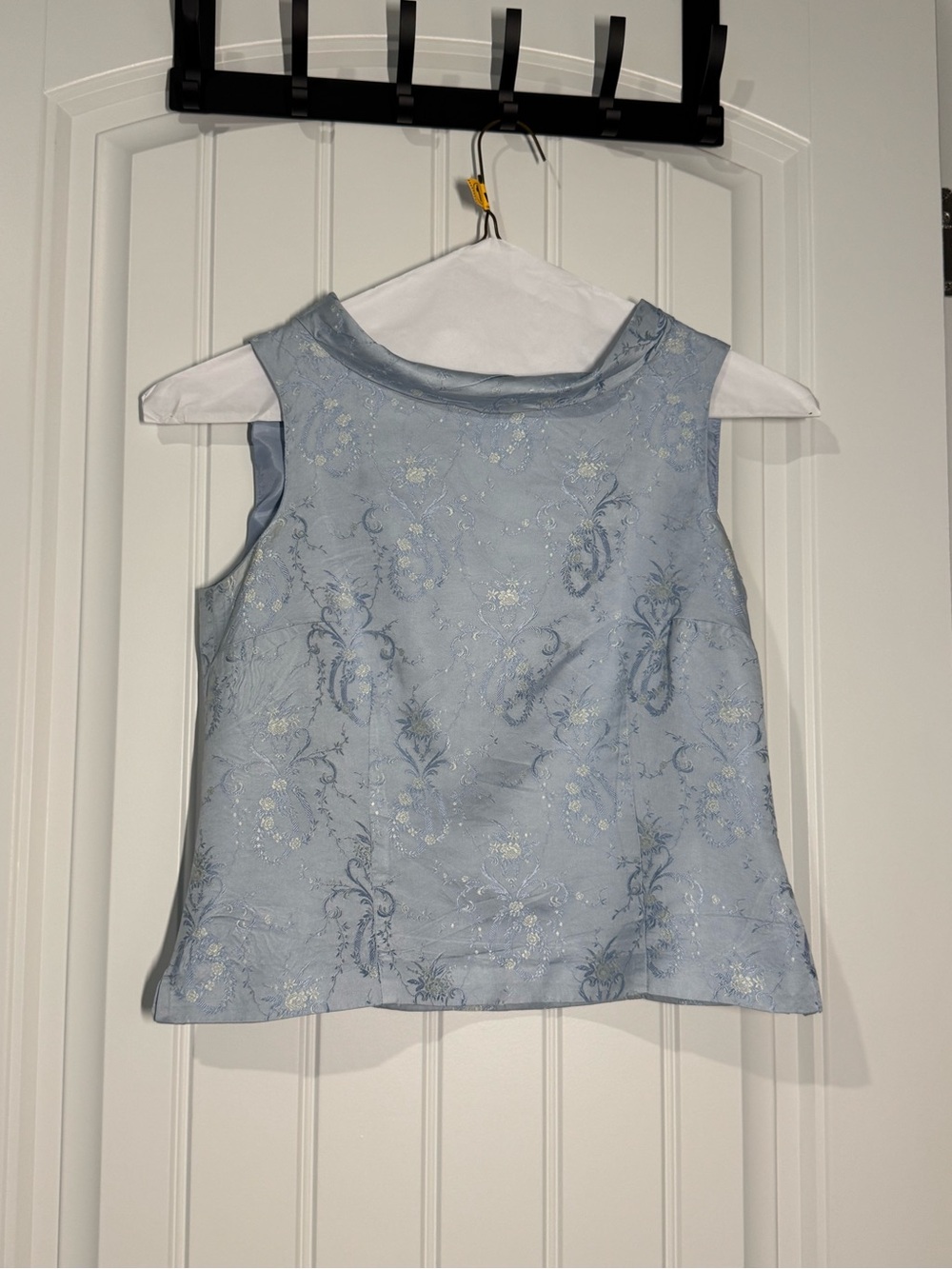 Talbots Light Blue Silk Floral Brocade Tank Top